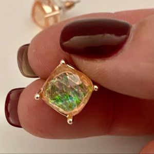 Iridescent peach earrings